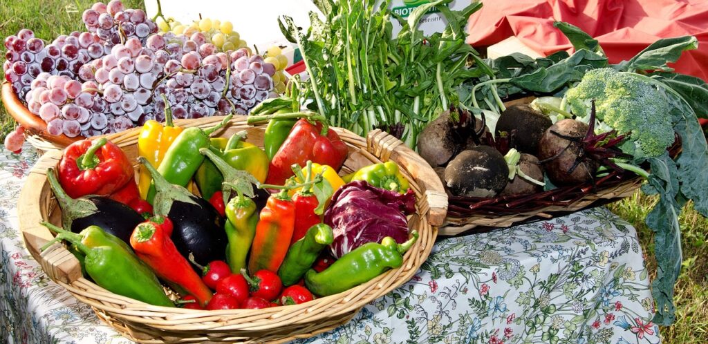 farmhouse, vegetables, vegetable basket